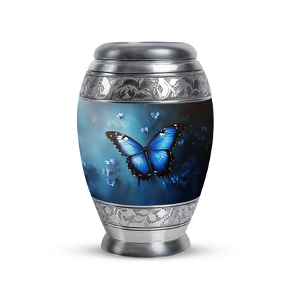 Personalized Elegant Butterfly Cremation Urns - Blue - Yatskia