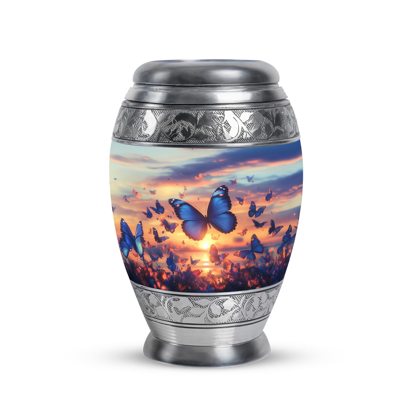 Sublime Butterfly Cremation Urns for Human Ashes - Blue 10-inch - Yatskia
