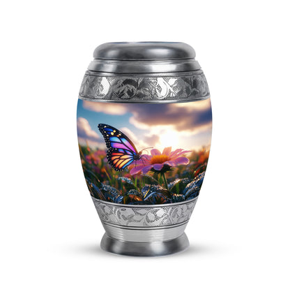 Blue Butterfly Heritage Cremation Urns for Human Ashes - 10-inch, 200 cu in - Yatskia