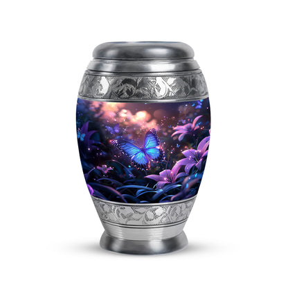 Personalized Pink Steadfast Butterfly Cremation Urns for Human Ashes - 10-inch, 200 cu in - Yatskia