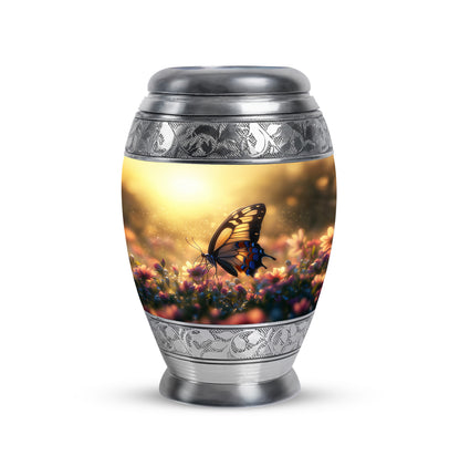 Illustrious Butterfly Memorial Cremation Urns - Gold 10-inch, 200 cu in - Yatskia