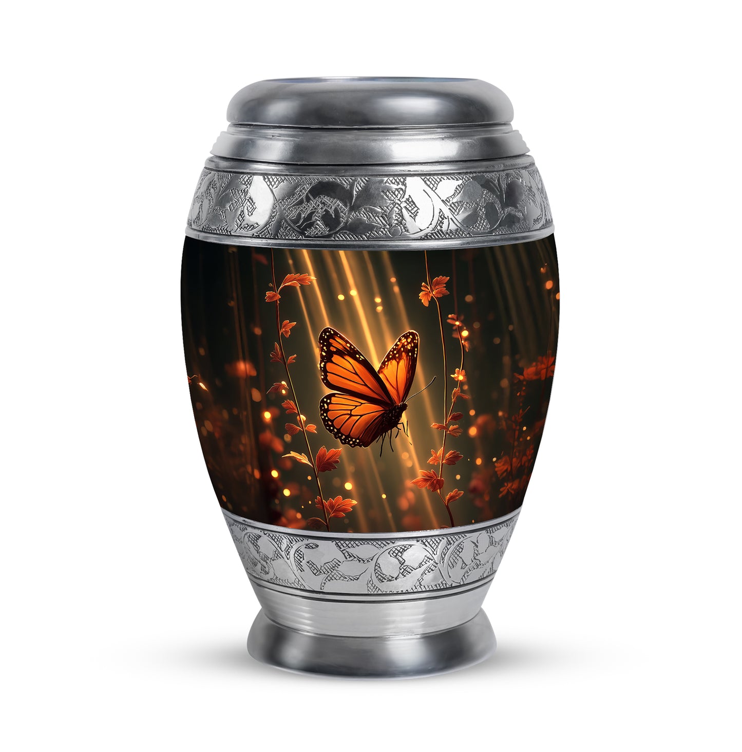 Black Butterfly Cremation Urns - Enduring Remembrance 10-inch, 200 cu in - Yatskia