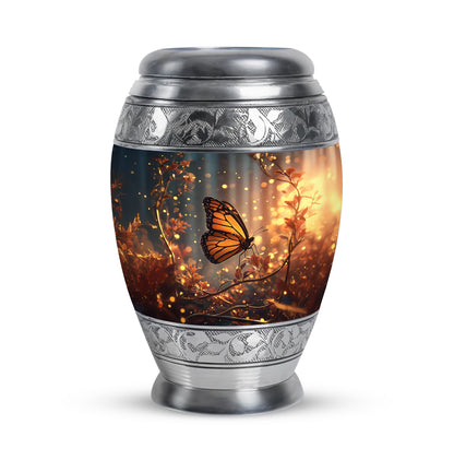 Personalized Blue Heavenly Butterfly Cremation Urns for Human Ashes - 10-inch, 200 cu in - Yatskia