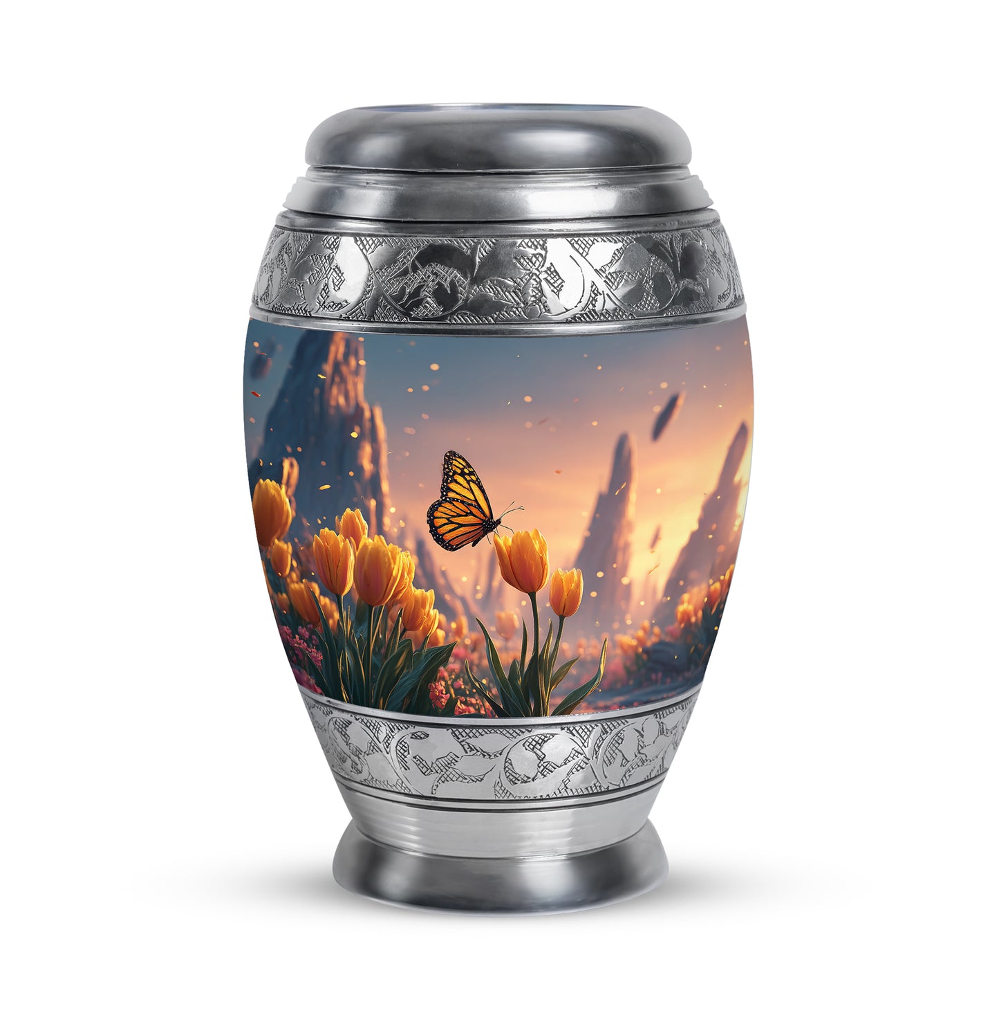 Personalized Butterfly Cremation Urns - Wondrous Red 10-inch, 200 cu in - Yatskia