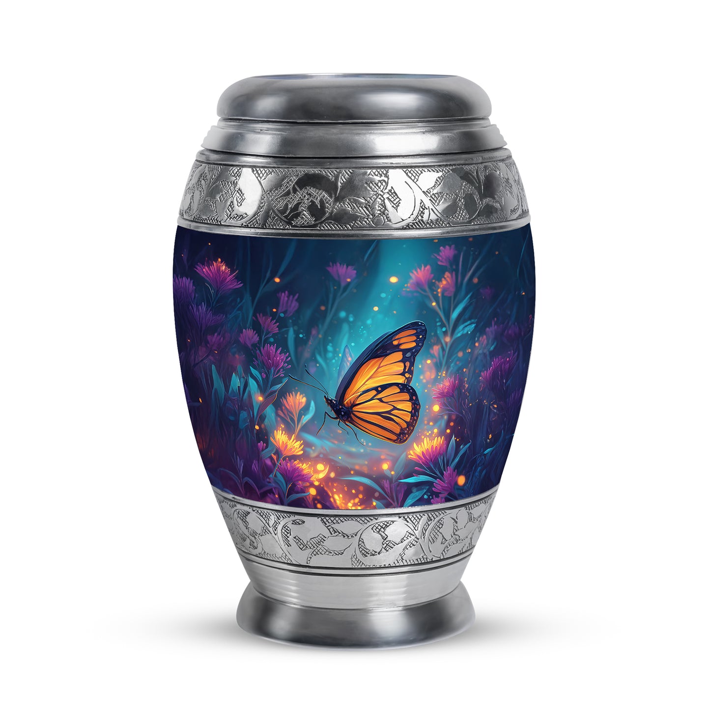 Dignified Blue Butterfly Cremation Urn for Ashes - 10-inch, 200 cu in - Yatskia
