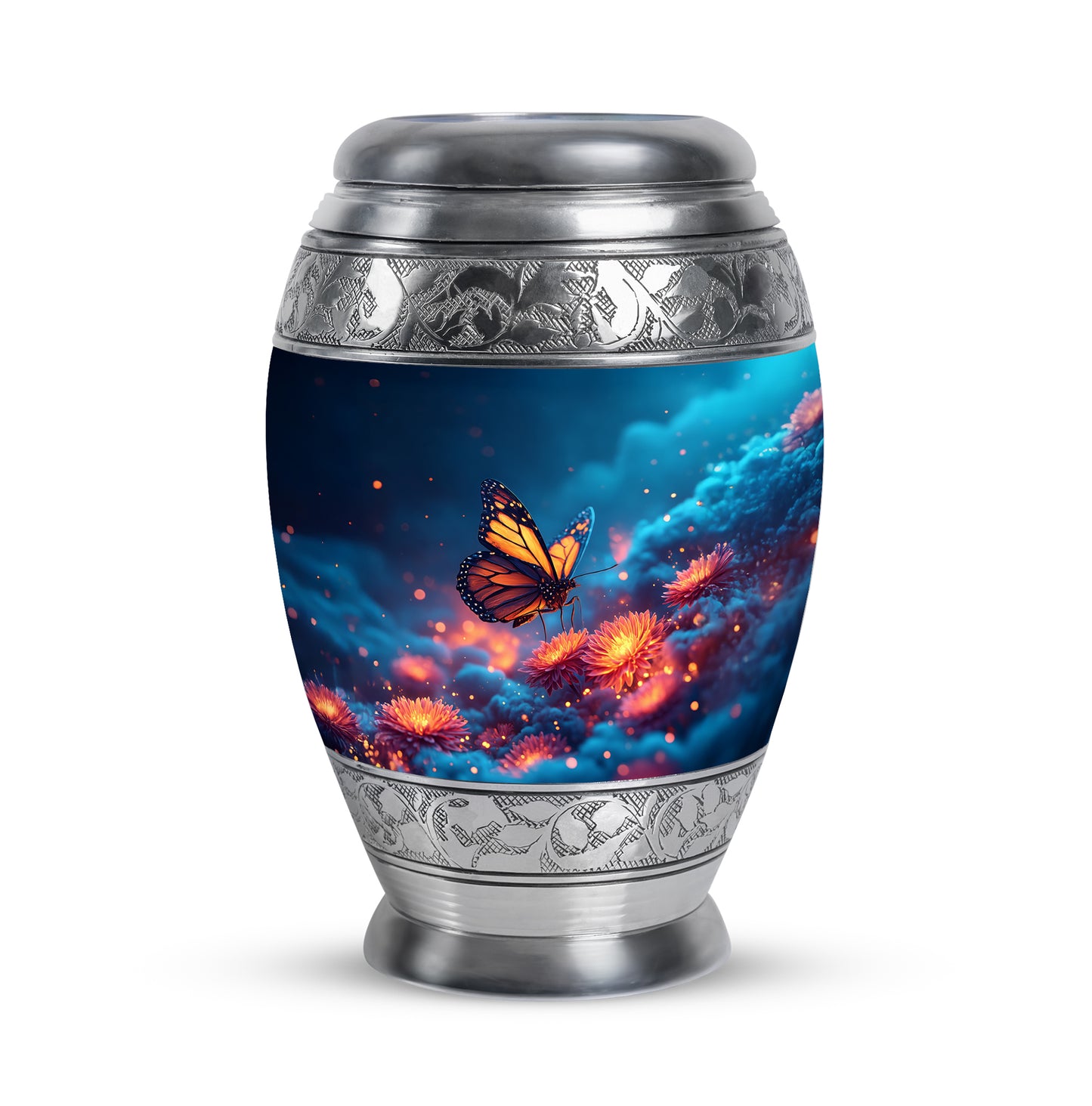 Blue Butterfly Cremation Urns - Enduring Guardian 10-inch, 200 cu in - Yatskia