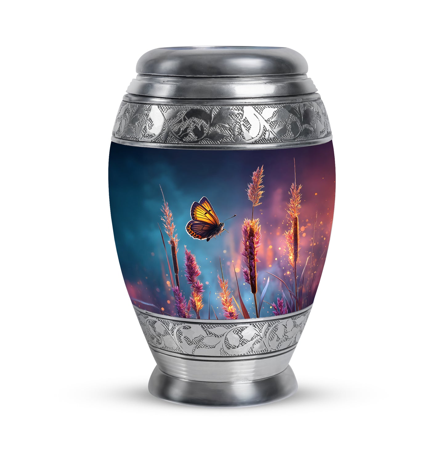 Personalized Blue Butterfly Cremation Urns for Ashes - Transcendent 10-inch - Yatskia