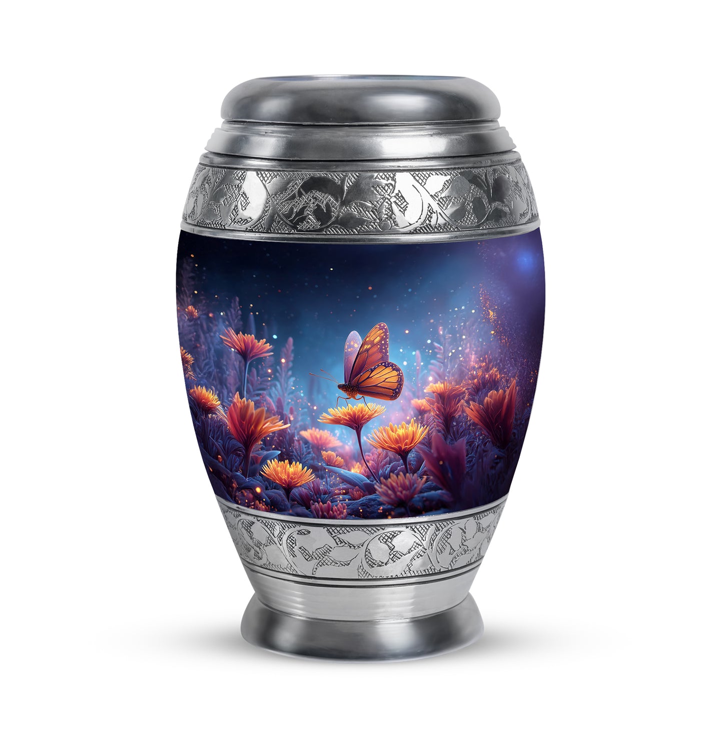 Personalized Elegant Butterfly Cremation Urns - Blue 10-inch, 200 cu in - Yatskia