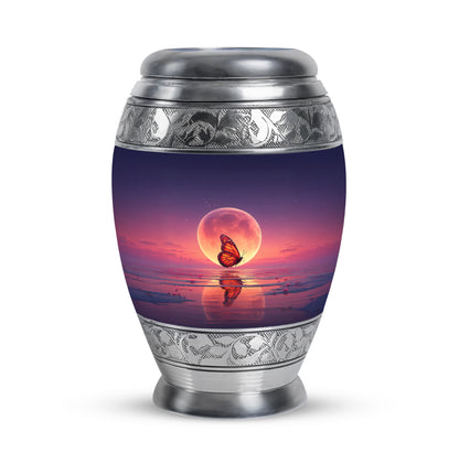 Personalized Blue Sovereign Butterfly Cremation Urns for Human Ashes - 10-inch, 200 cu in - Yatskia