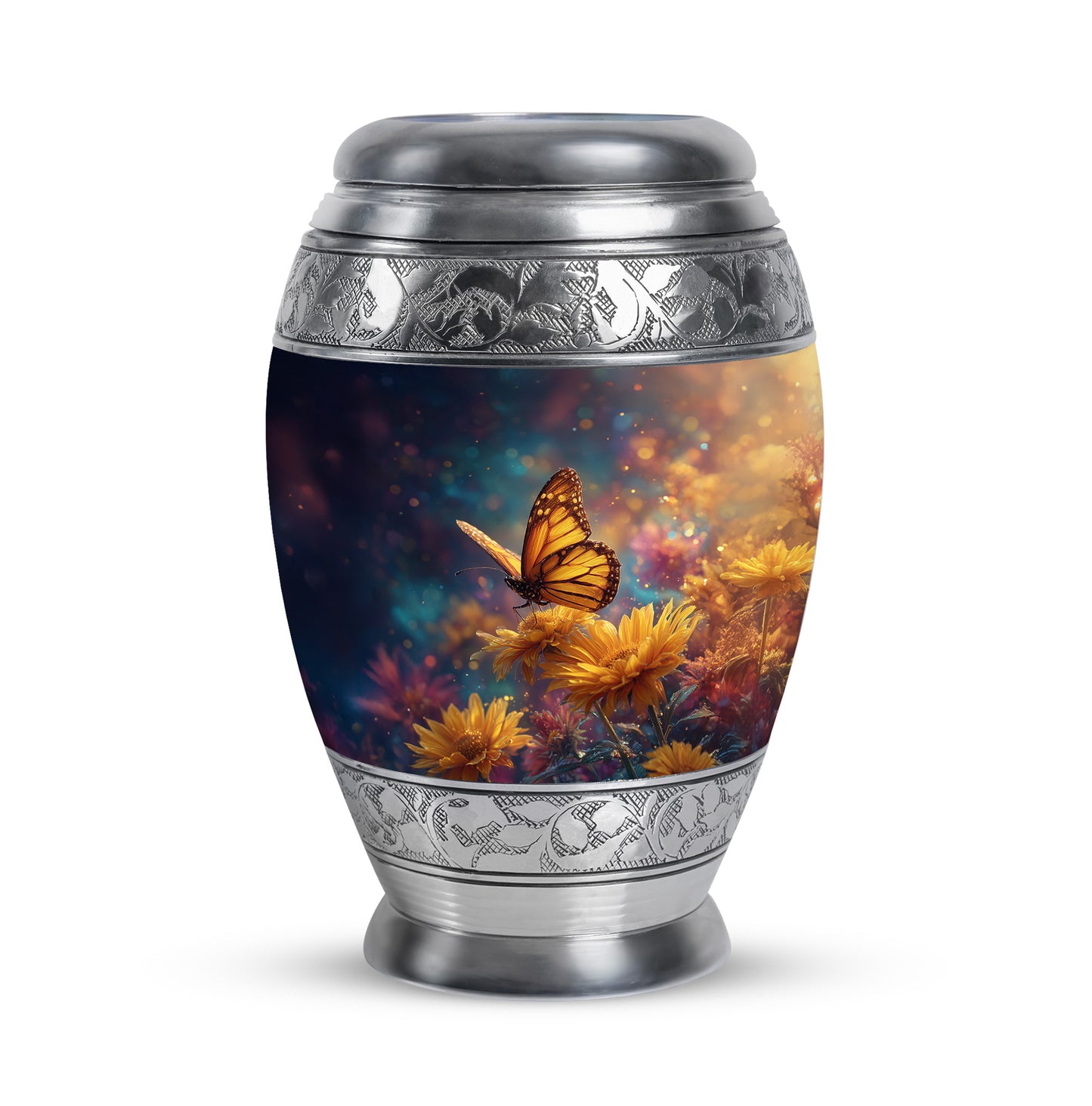 Blue Beloved Butterfly Cremation Urns for Human Ashes - 10-inch, 200 cu in - Yatskia