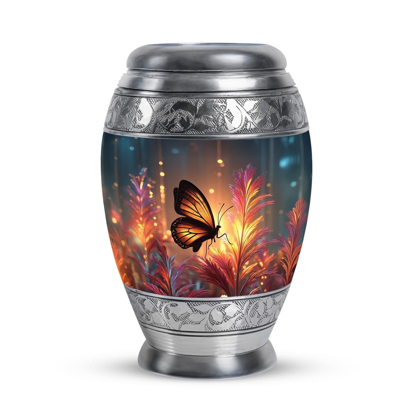 Dignified Gold Butterfly Cremation Urn for Ashes - 10-inch, 200 cu in - Yatskia