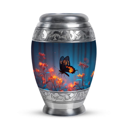 Distinguished Blue Butterfly Cremation Urn for Ashes - 10-inch, 200 cu in - Yatskia