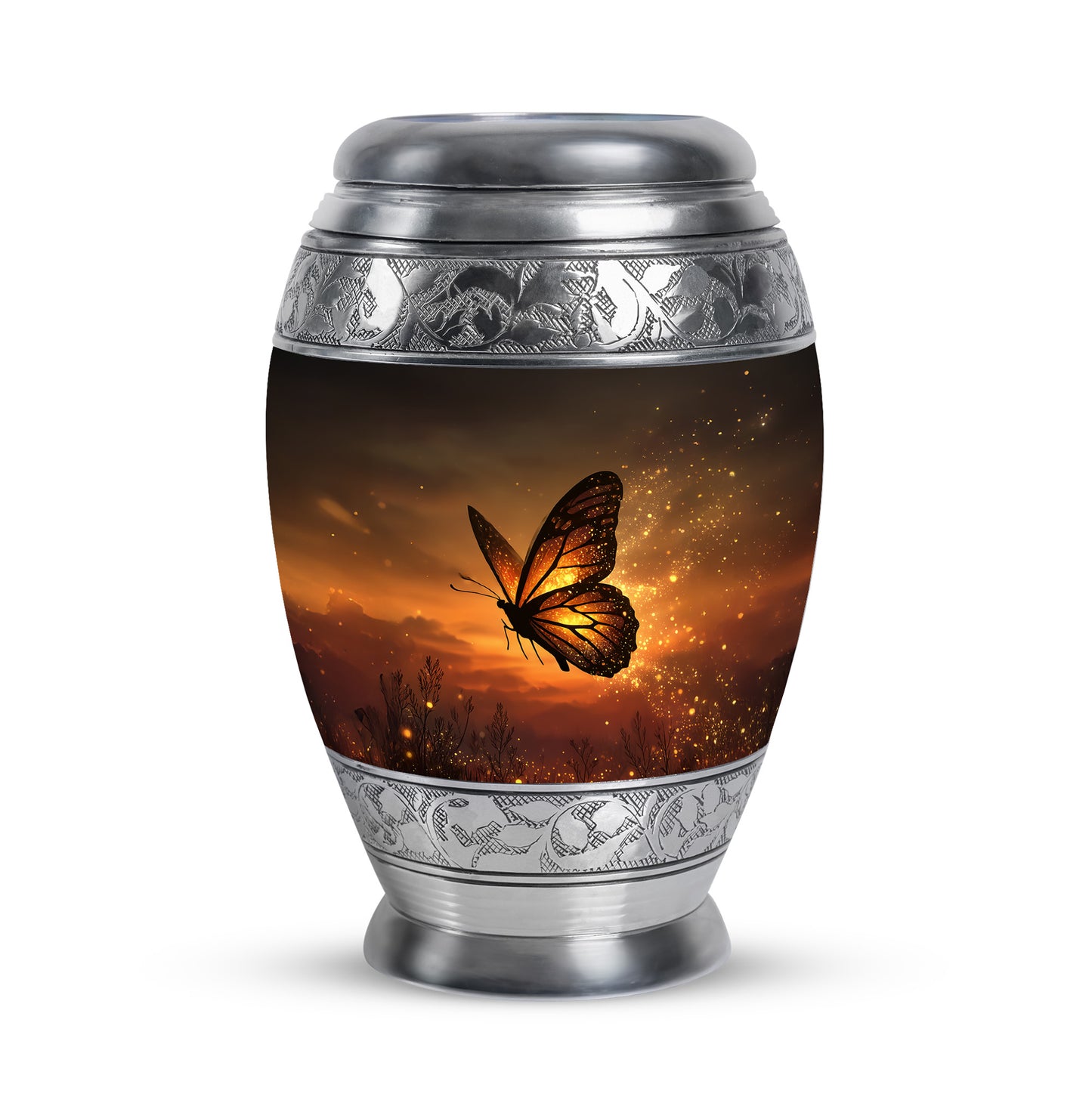 Dignified Gold Butterfly Cremation Urn for Ashes - 10-inch, 200 cu in - Yatskia