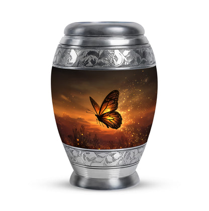 Dignified Gold Butterfly Cremation Urn for Ashes - 10-inch, 200 cu in - Yatskia