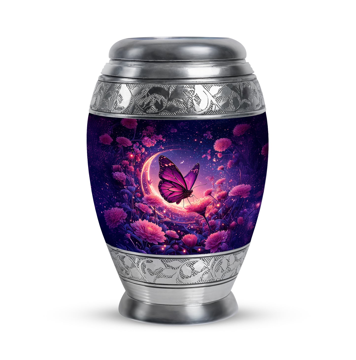 Personalized Blue Sovereign Butterfly Cremation Urns for Human Ashes - 10-inch, 200 cu in - Yatskia