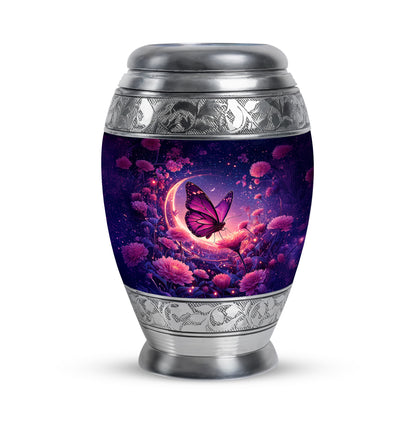 Personalized Blue Sovereign Butterfly Cremation Urns for Human Ashes - 10-inch, 200 cu in - Yatskia