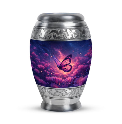 Blue Butterfly Memorial Cremation Urns for Human Ashes - 10-inch, 200 cu in - Yatskia