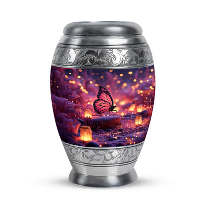 Divine Blue Butterfly Cremation Urn for Ashes - 10-inch, 200 cu in - Yatskia