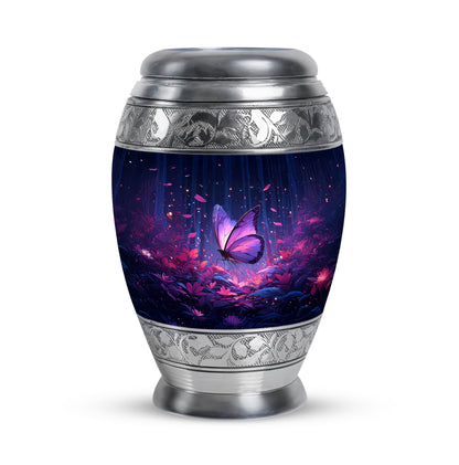 Blue Breathtaking Butterfly Memorial Urn for Ashes - 10-inch, 200 cu in - Yatskia