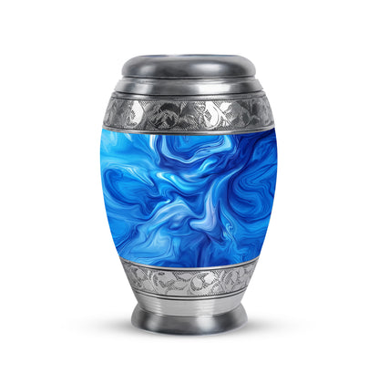 Blue Blue Remembrance Cremation Urns for Human Ashes - 10-inch, 200 cu in - Yatskia