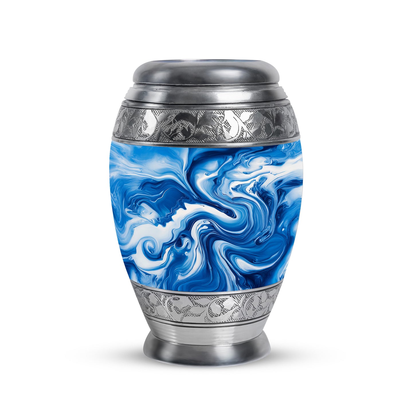 Radiant Blue Memorial Cremation Urns - Blue 10-inch, 200 cu in - Yatskia