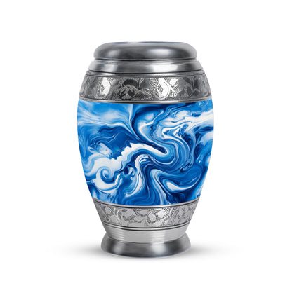 Radiant Blue Memorial Cremation Urns - Blue 10-inch, 200 cu in - Yatskia