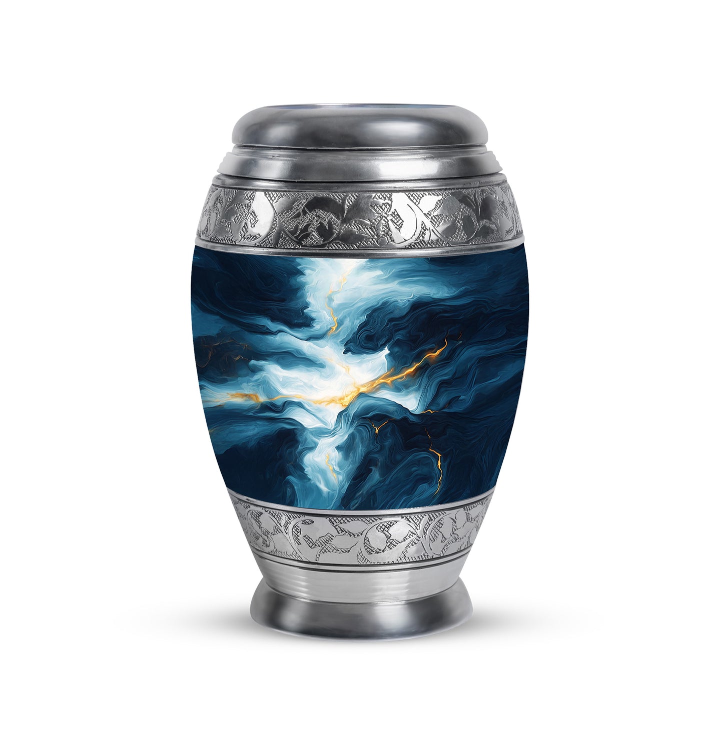 Personalized Blue Blue Cremation Urns for Ashes - Majestic 10-inch - Yatskia