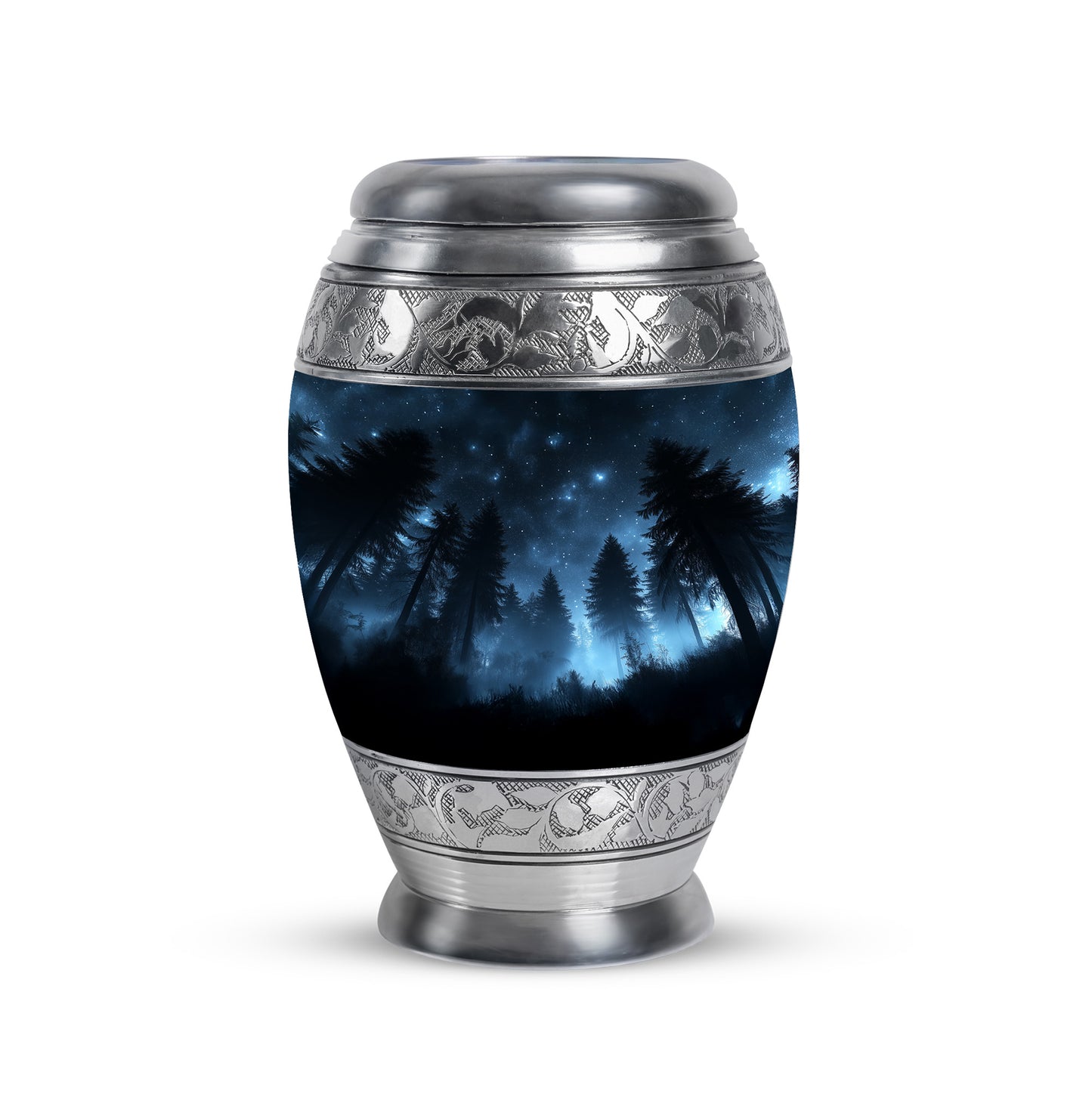 Black Exquisite Blue Memorial Urn for Ashes - 10-inch, 200 cu in - Yatskia