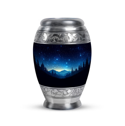 Divine Black Blue Cremation Urn for Ashes - 10-inch, 200 cu in - Yatskia