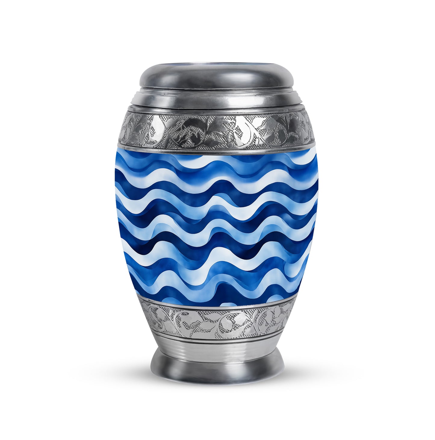 Blue Blue Cremation Urns - Opulent Commemoration 10-inch, 200 cu in - Yatskia