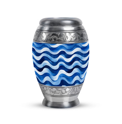 Blue Blue Cremation Urns - Opulent Commemoration 10-inch, 200 cu in - Yatskia