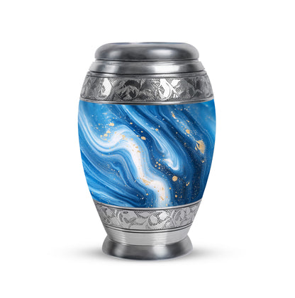 Blue Blue Keepsake Cremation Urns for Human Ashes - 10-inch, 200 cu in - Yatskia