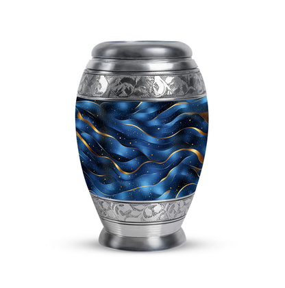 Resplendent Blue Blue Cremation Urn for Ashes - 10-inch, 200 cu in - Yatskia