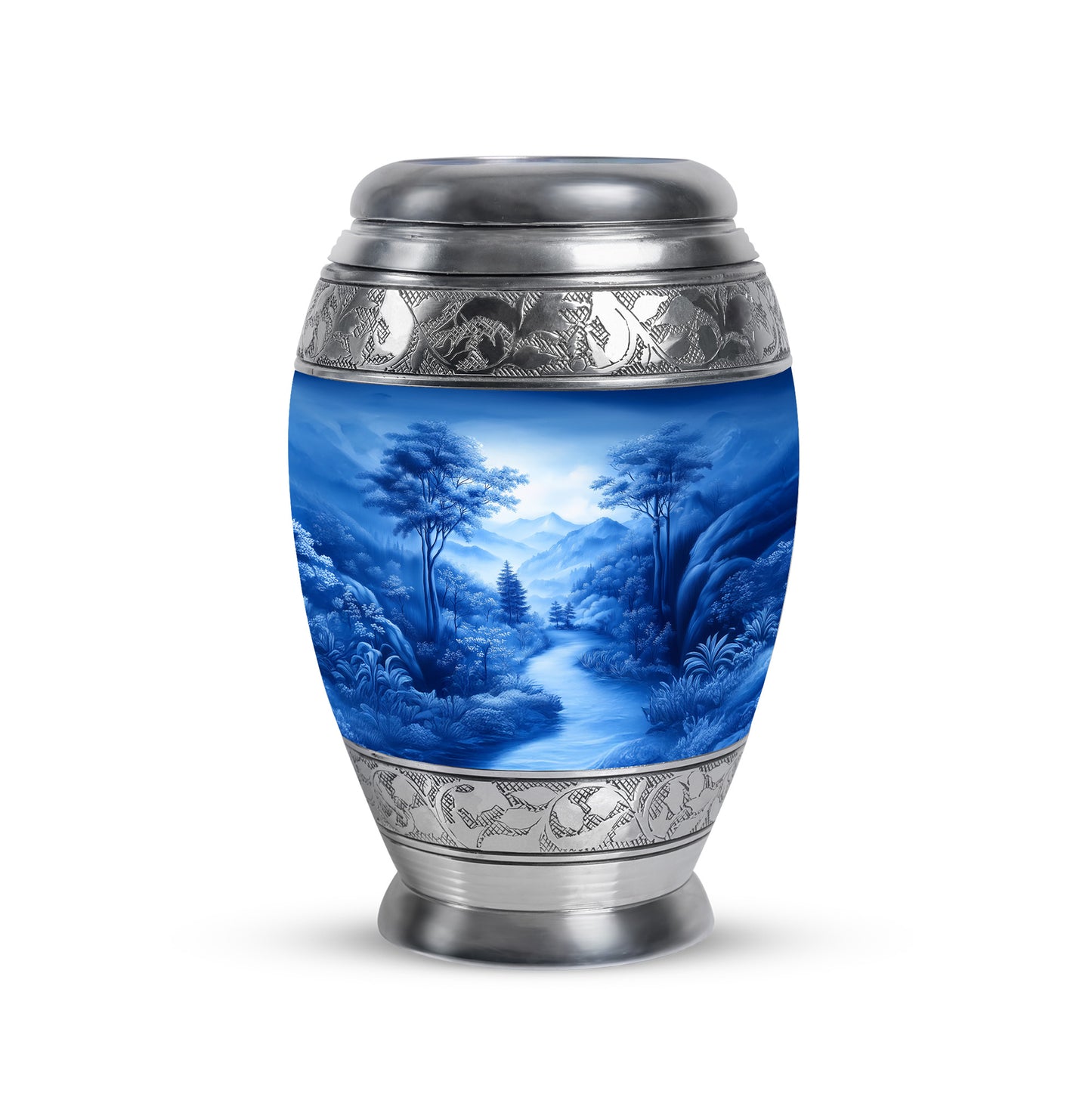 Personalized Blue Blue Cremation Urns for Ashes - Transcendent 10-inch - Yatskia