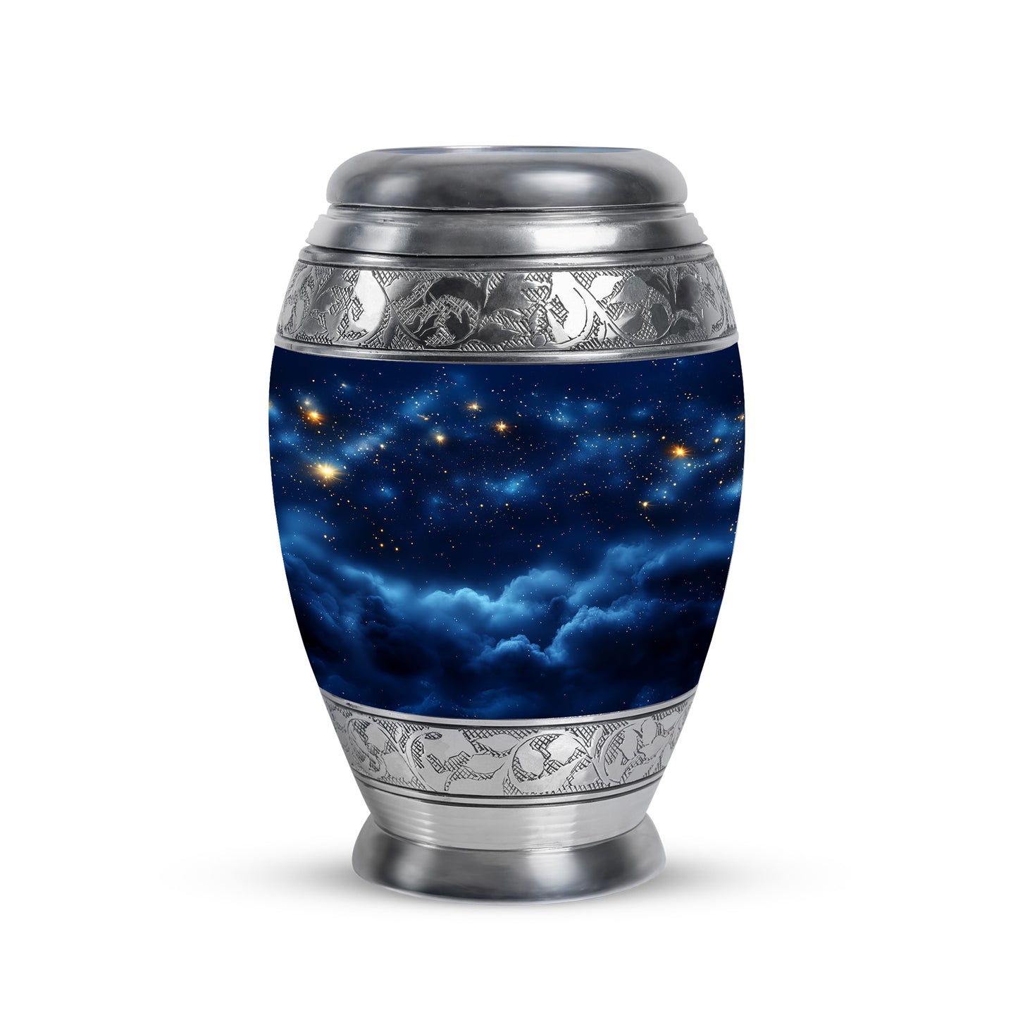 Distinguished Blue Blue Cremation Urn for Ashes - 10-inch, 200 cu in - Yatskia