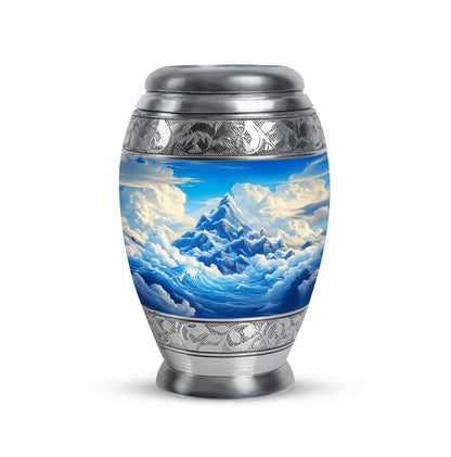 Resplendent Blue Blue Cremation Urn for Ashes - 10-inch, 200 cu in - Yatskia