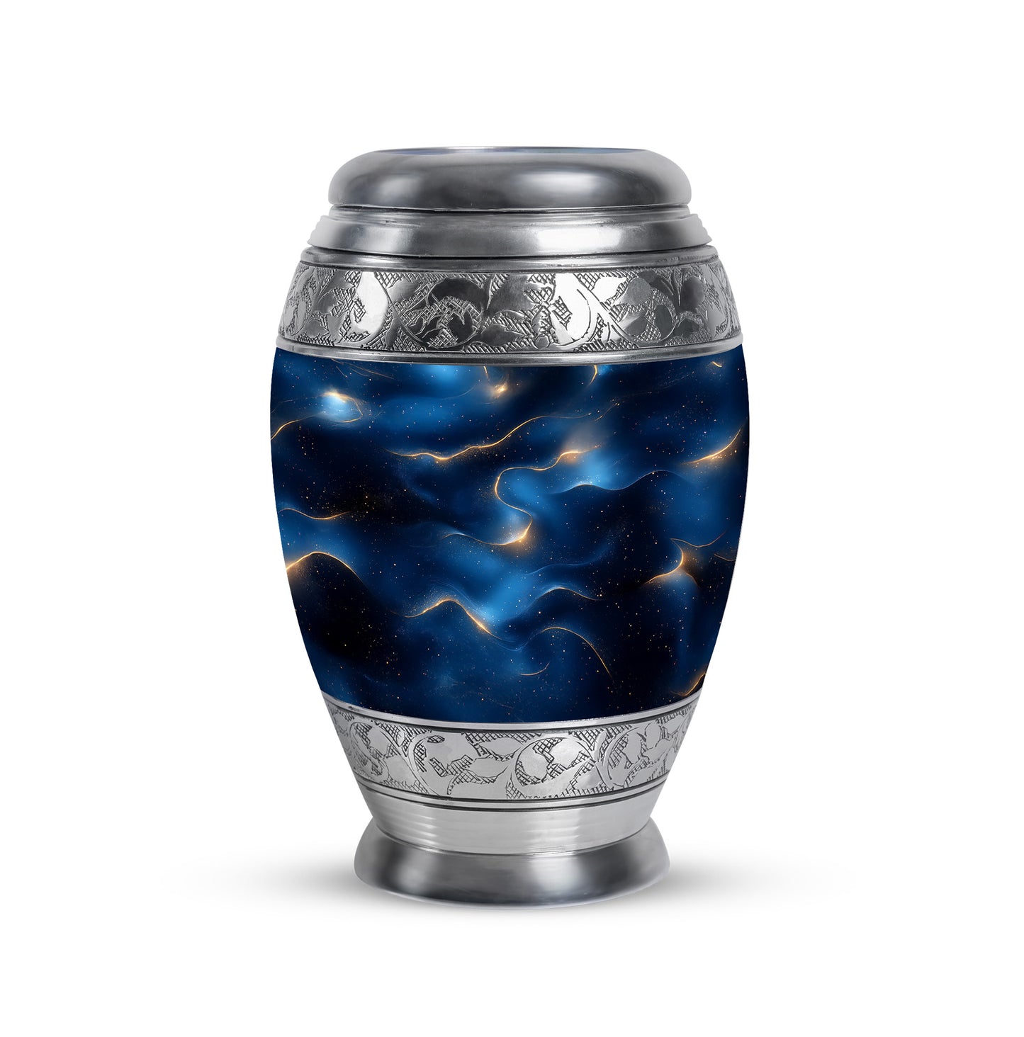 Personalized Blue Cherished Blue Cremation Urns for Human Ashes - 10-inch, 200 cu in - Yatskia