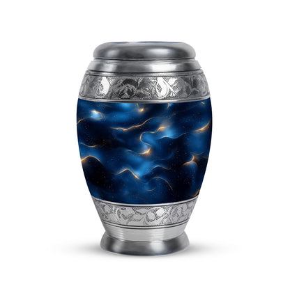 Personalized Blue Cherished Blue Cremation Urns for Human Ashes - 10-inch, 200 cu in - Yatskia