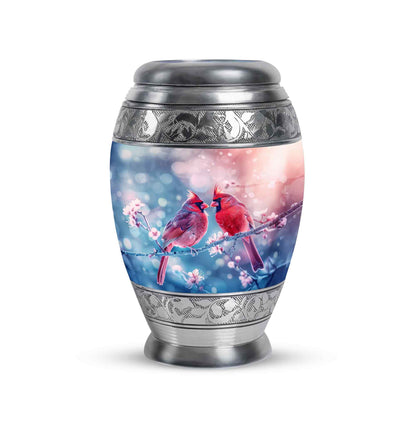 Lustrous Cardinal Cremation Urns for Human Ashes - Red 10-inch - Yatskia
