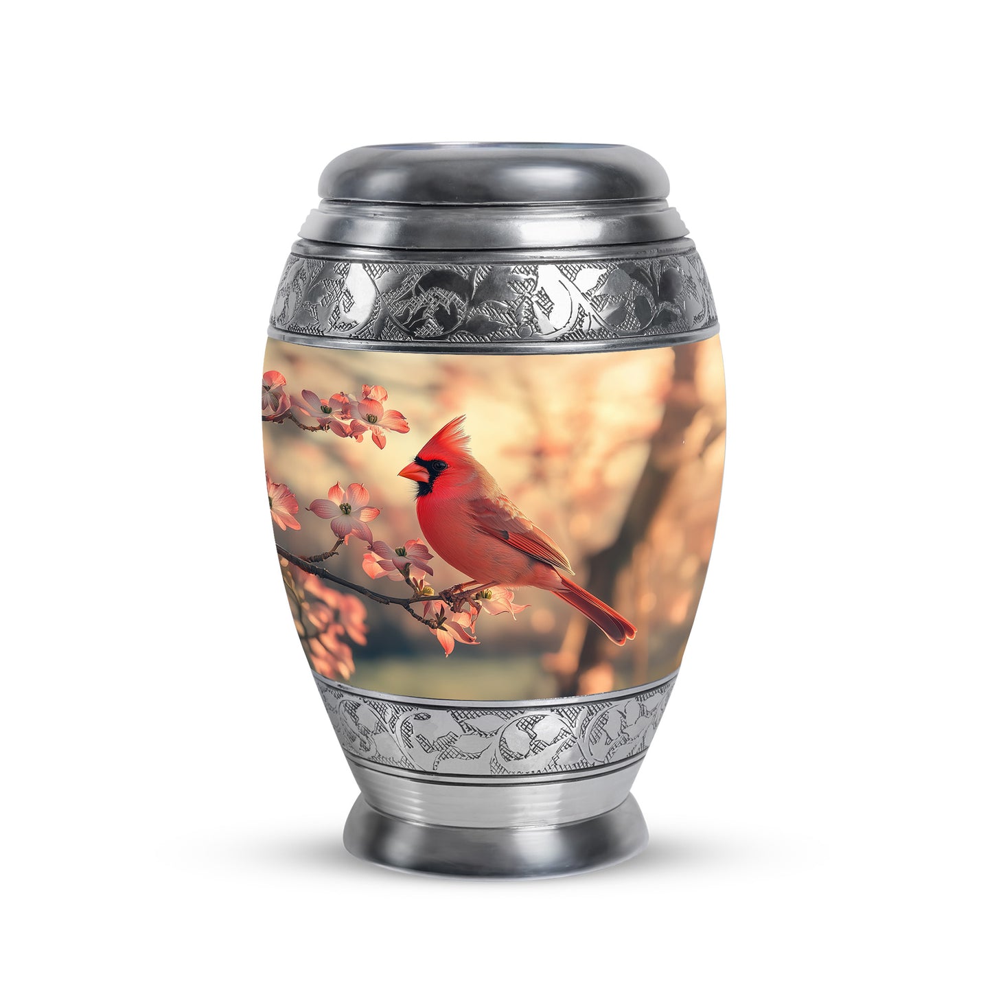 Radiant Cardinal Memorial Cremation Urns - Gold 10-inch, 200 cu in - Yatskia