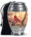 Cardinal Bird Memorial Urn for Ashes - Urns For Burial In Ground