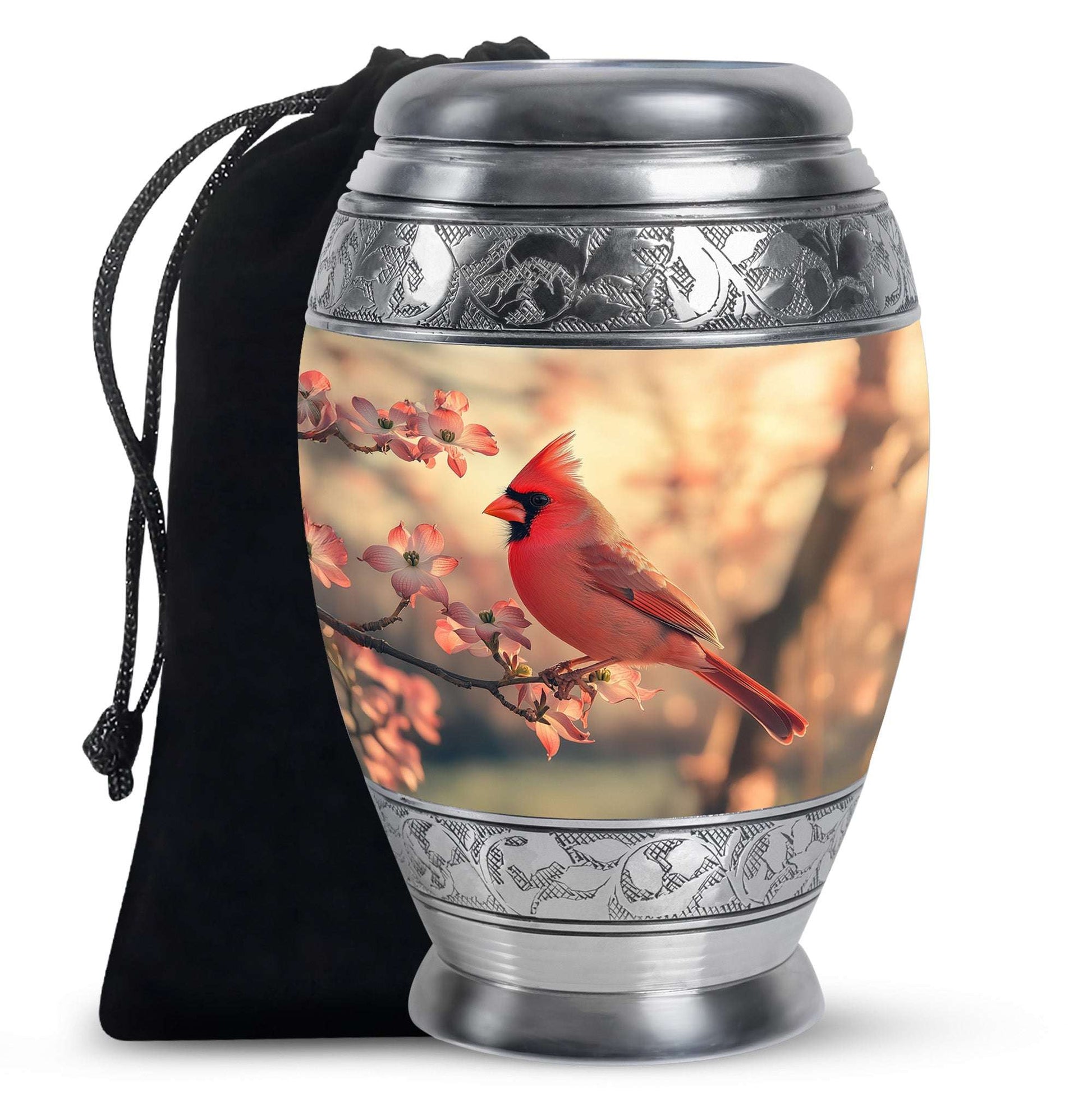Cardinal Bird Memorial Urn for Ashes - Urns For Burial In Ground