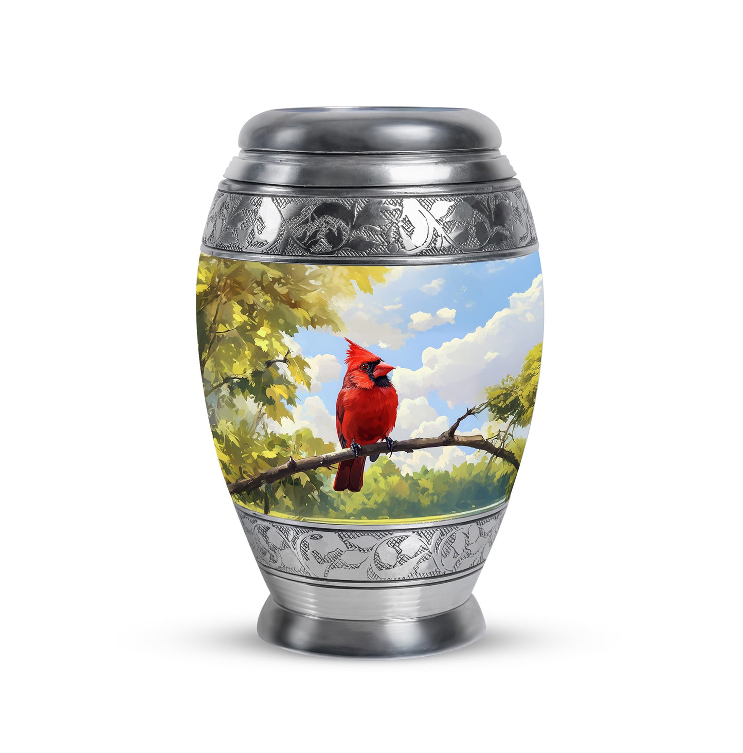 Remarkable Cardinal Memorial Cremation Urns - Blue 10-inch, 200 cu in - Yatskia