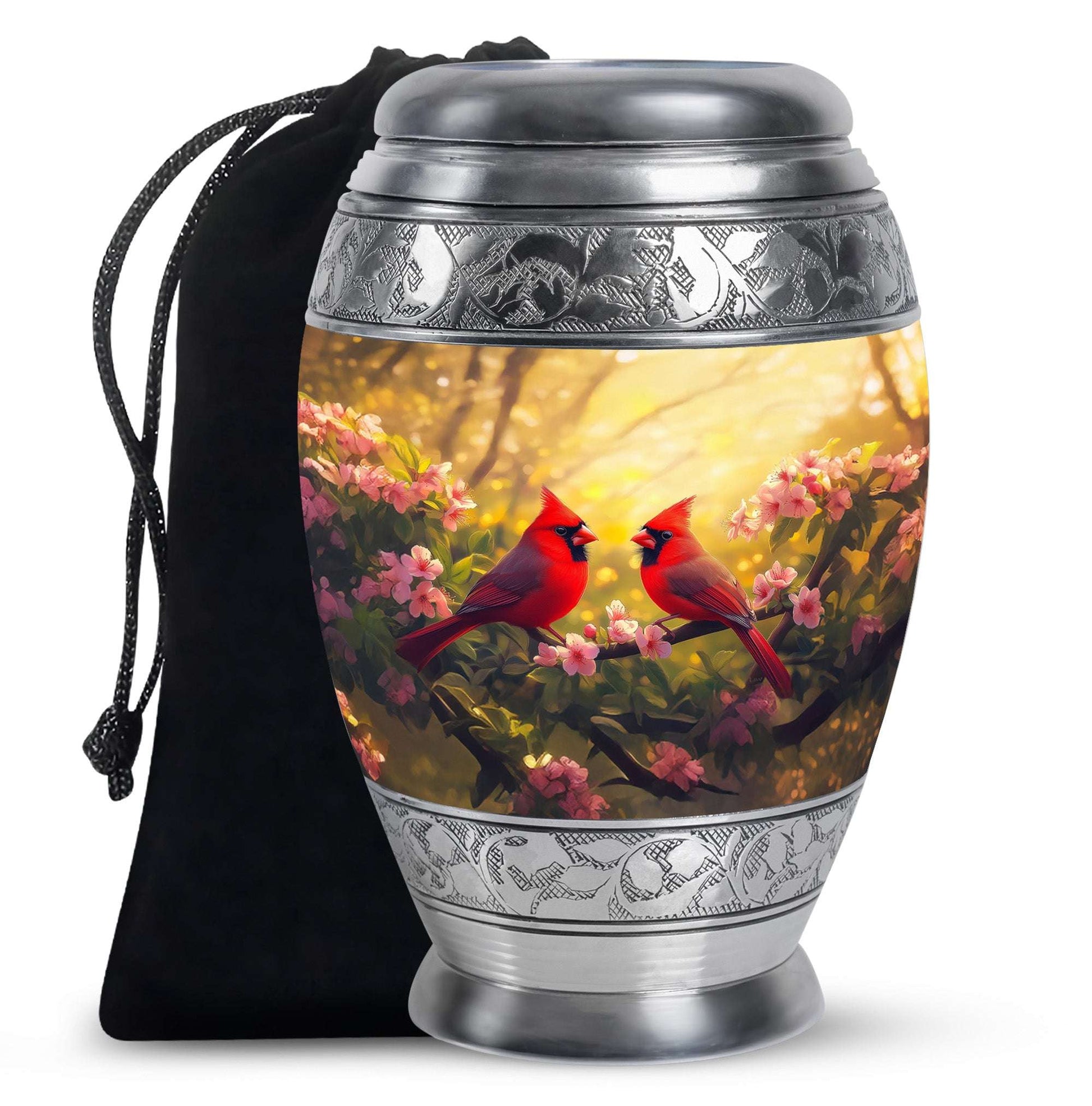 Red Cardinal Bird Cremation Urn – Peaceful Nature Urns For Ashes Large