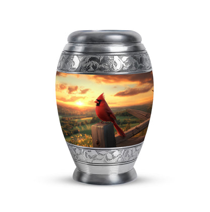 Gold Cardinal Cremation Urns - Enduring Dedication 10-inch, 200 cu in - Yatskia