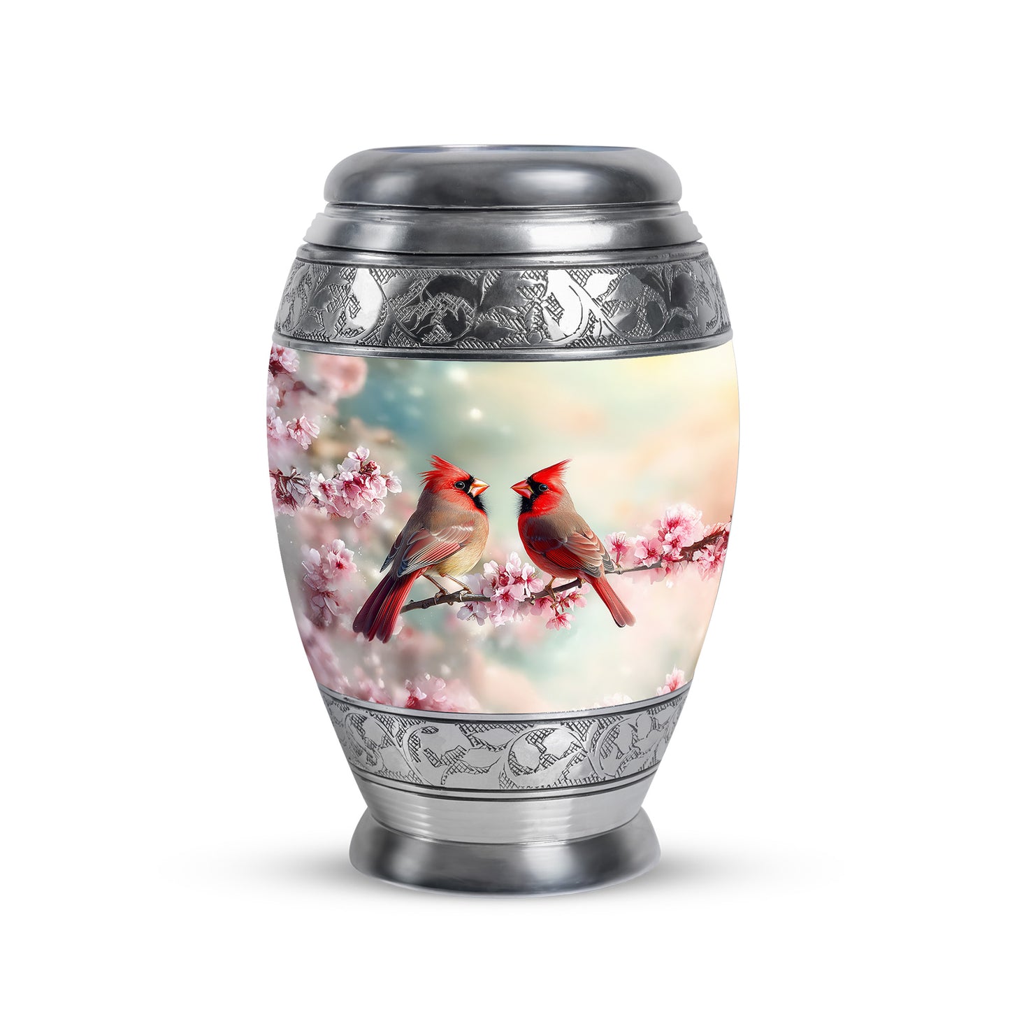 Teal Cardinal Promise Cremation Urns for Human Ashes - 10-inch, 200 cu in - Yatskia