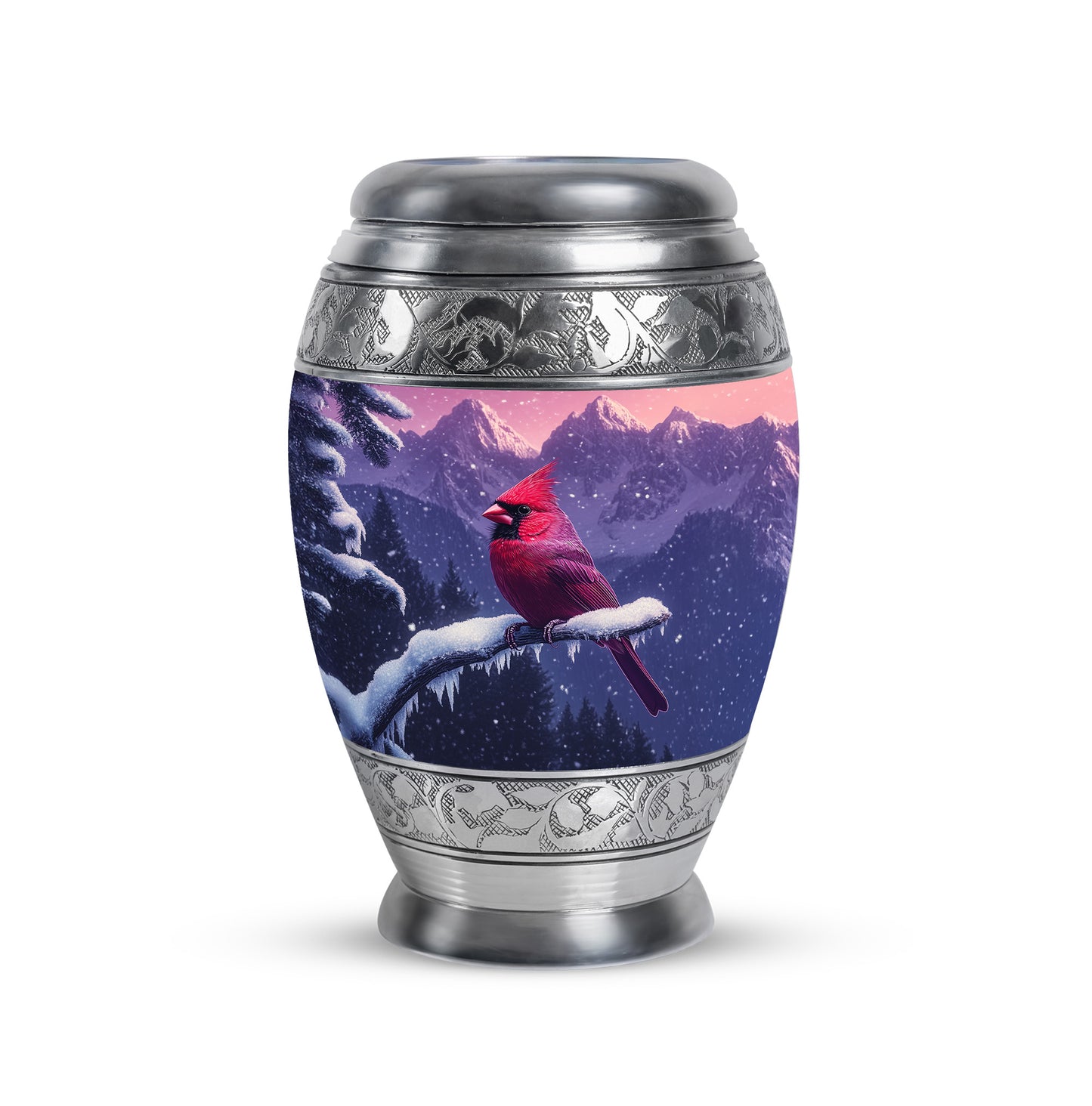 Personalized Cardinal Cremation Urns - Eminent Pink 10-inch, 200 cu in - Yatskia