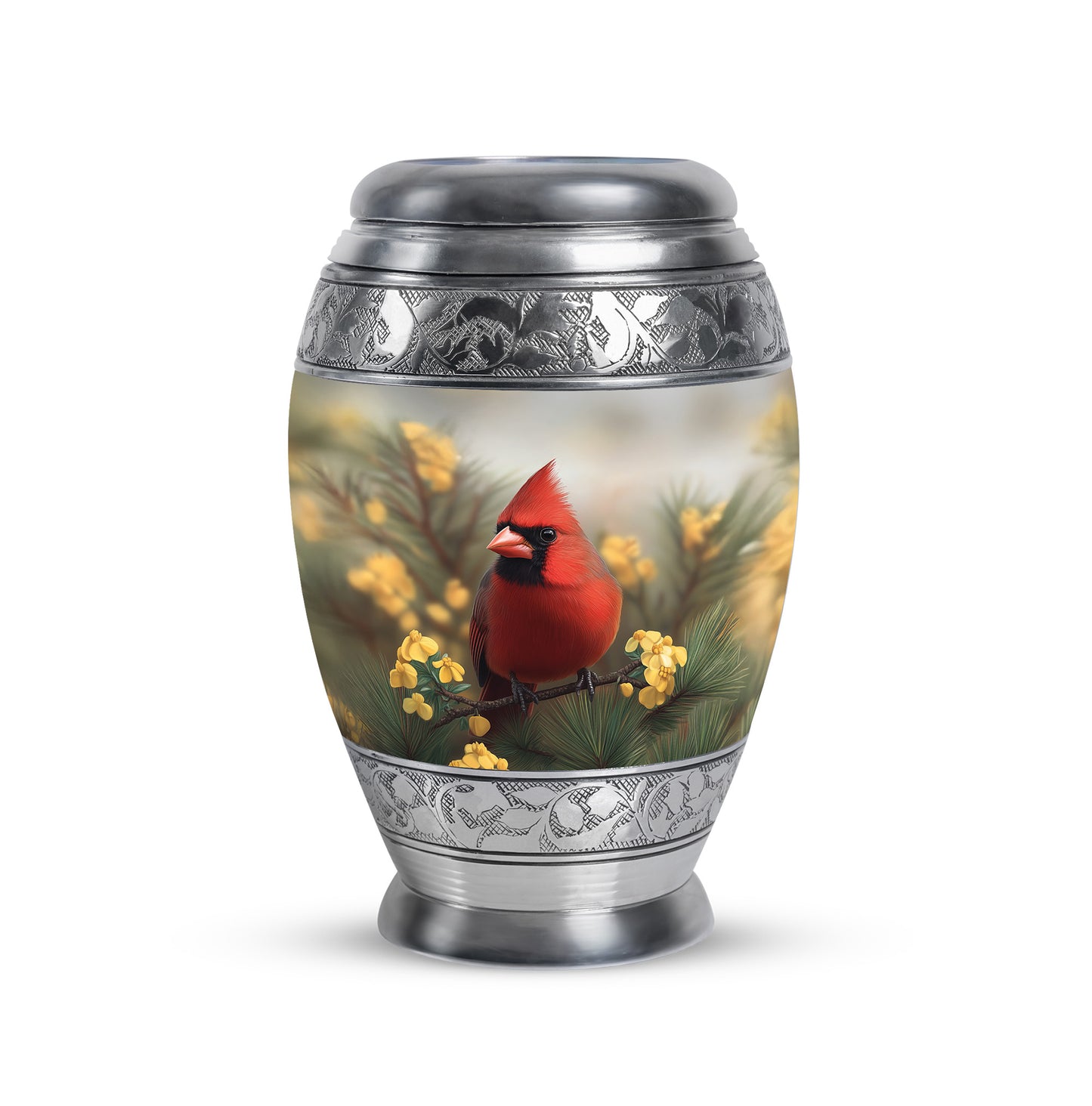 Personalized Cardinal Cremation Urns - Wondrous Gray 10-inch, 200 cu in - Yatskia