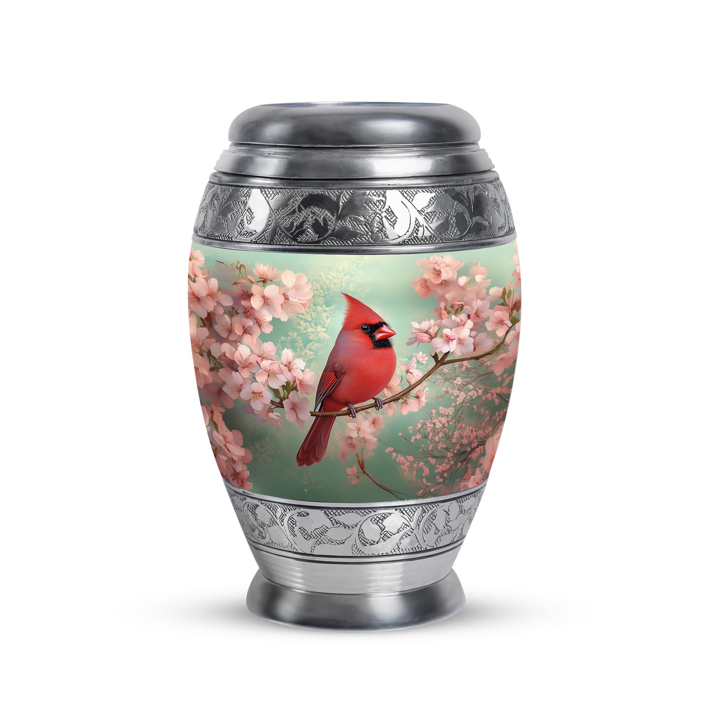 Green Cardinal Cremation Urns - Glorious Keepsake 10-inch, 200 cu in - Yatskia