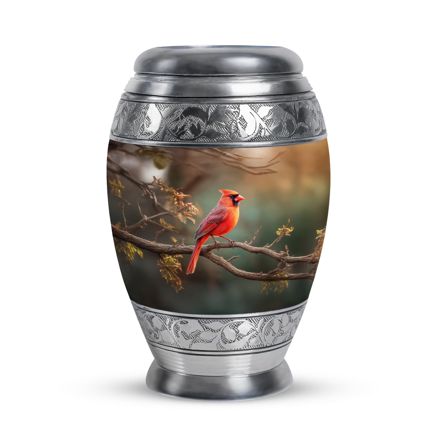Personalized Green Sovereign Cardinal Cremation Urns for Human Ashes - 10-inch, 200 cu in - Yatskia